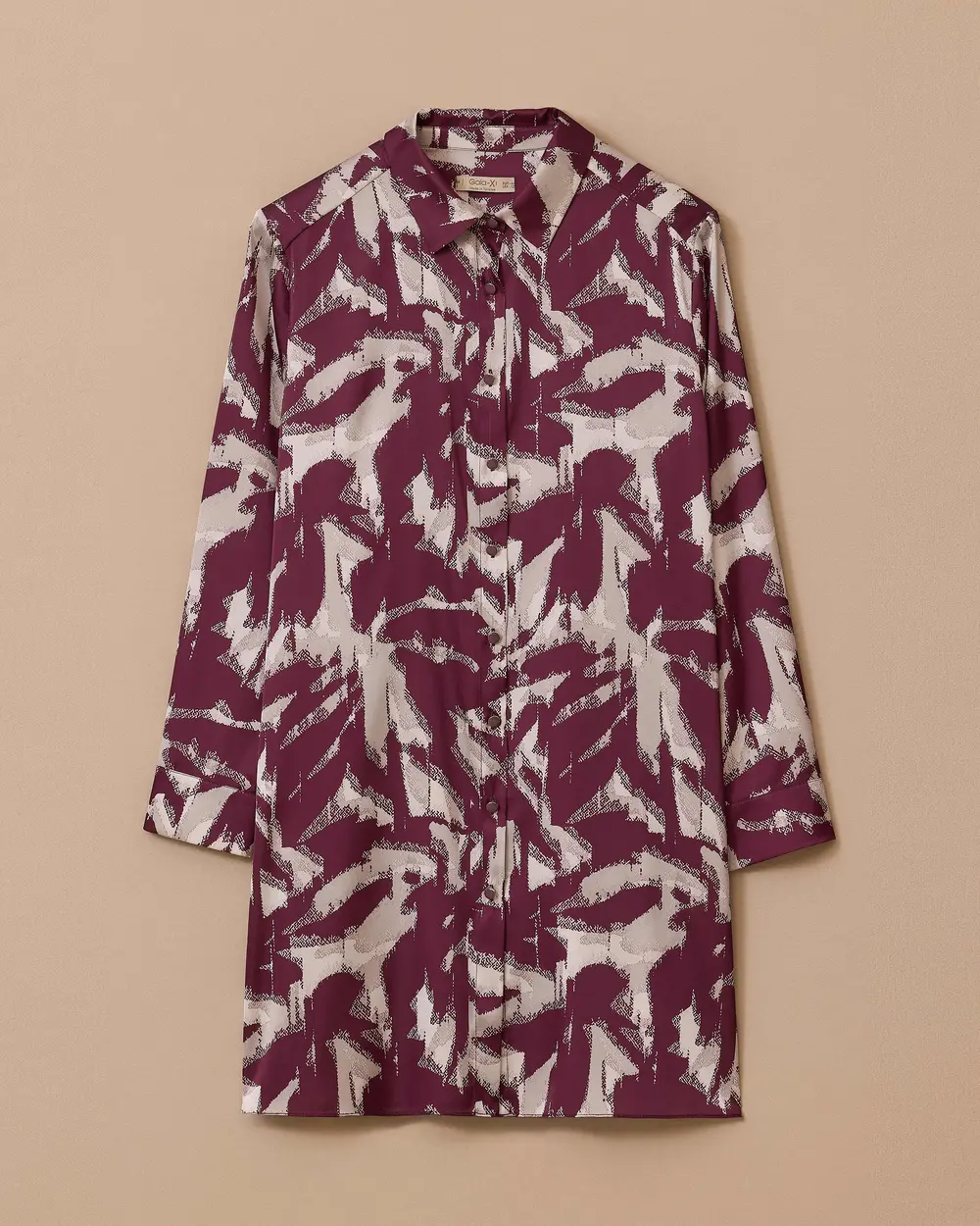 Plus Size Patterned Shirt Tunic