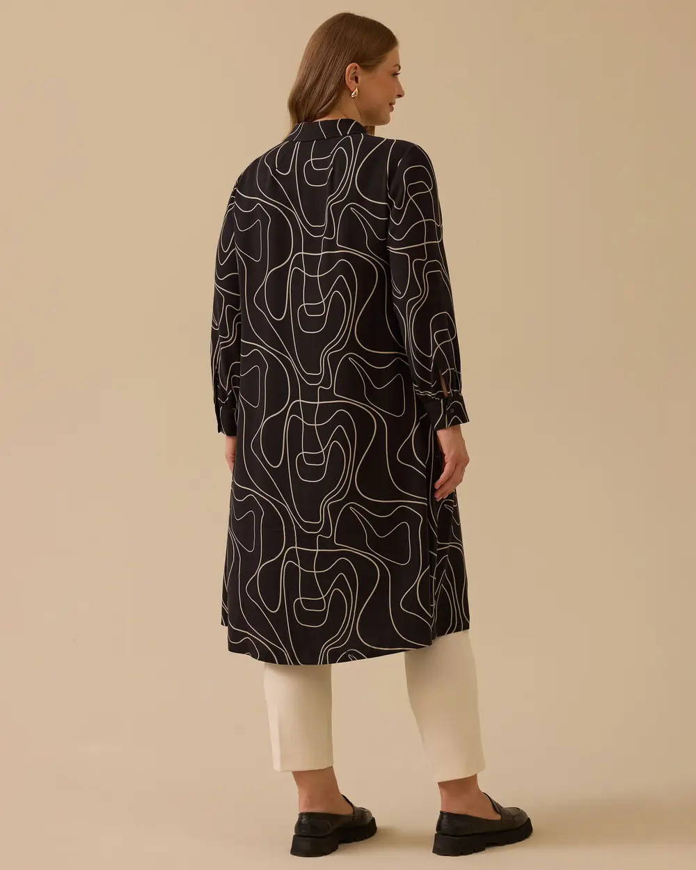 Plus Size Patterned Long Tunic