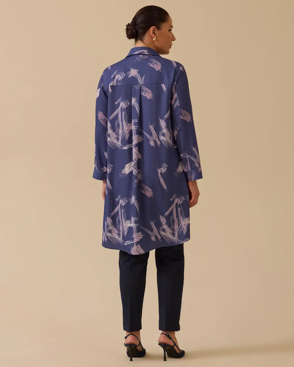 Plus Size Patterned Long Sleeve Shirt