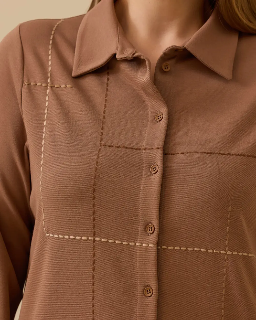 Büyük Beden Dikiş Desenli Tunik