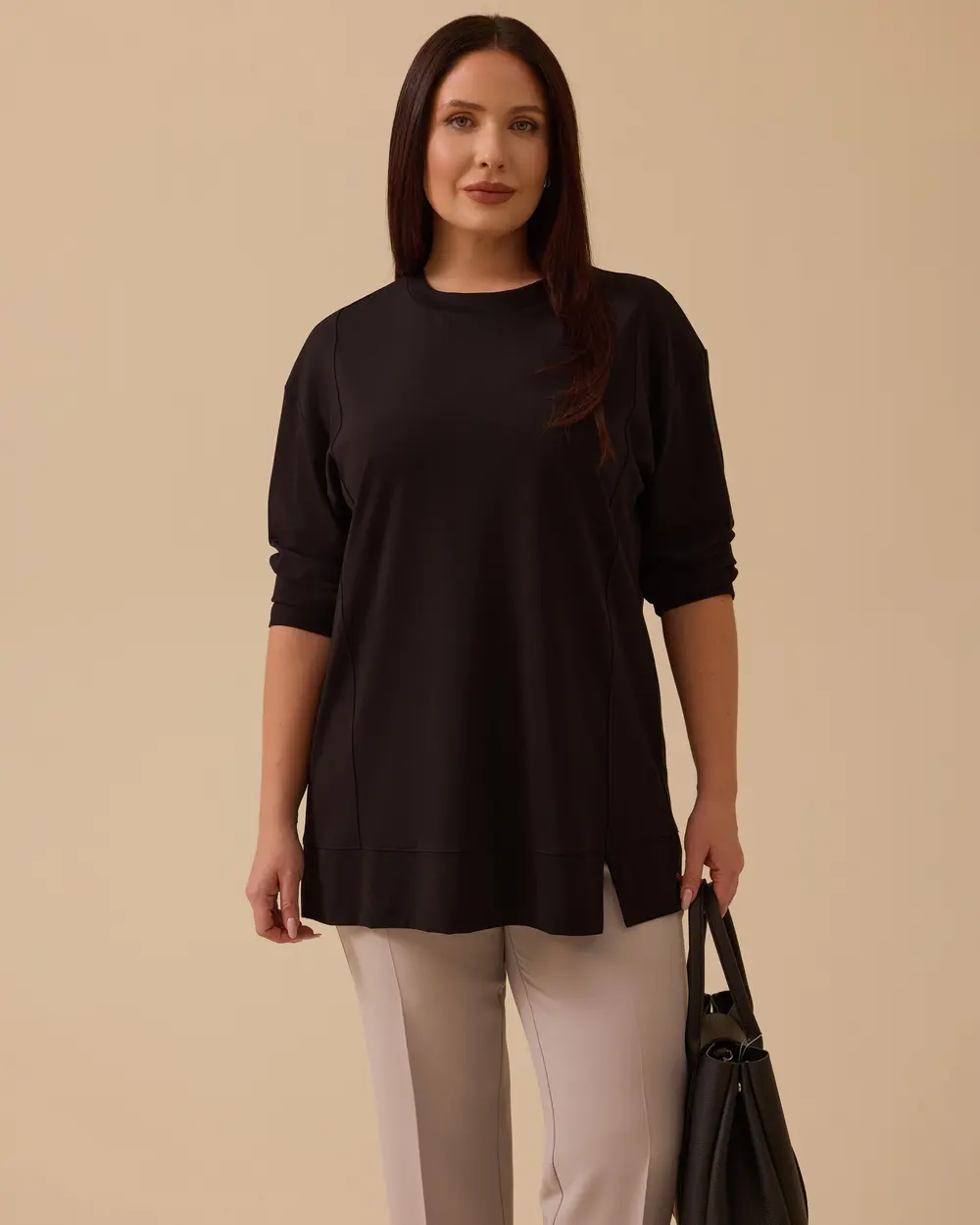 Büyük Beden Uzun Kollu Basic Tunik