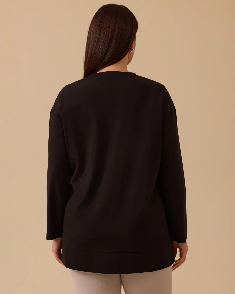 Büyük Beden Uzun Kollu Basic Tunik