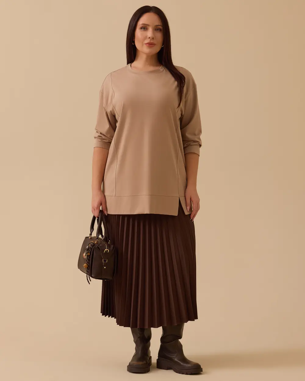 Büyük Beden Uzun Kollu Basic Tunik