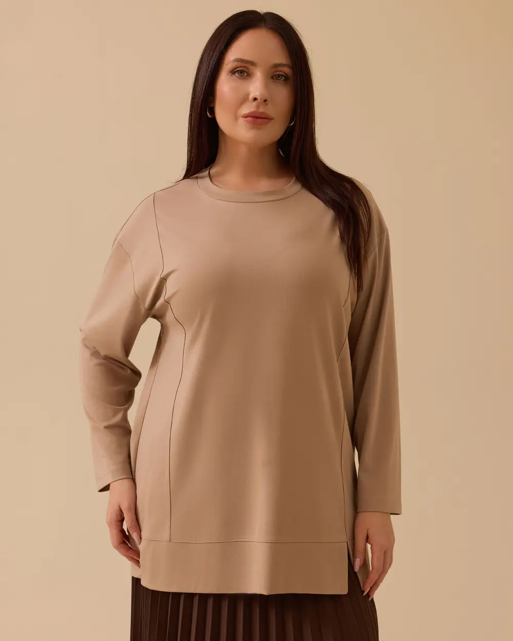 Büyük Beden Uzun Kollu Basic Tunik