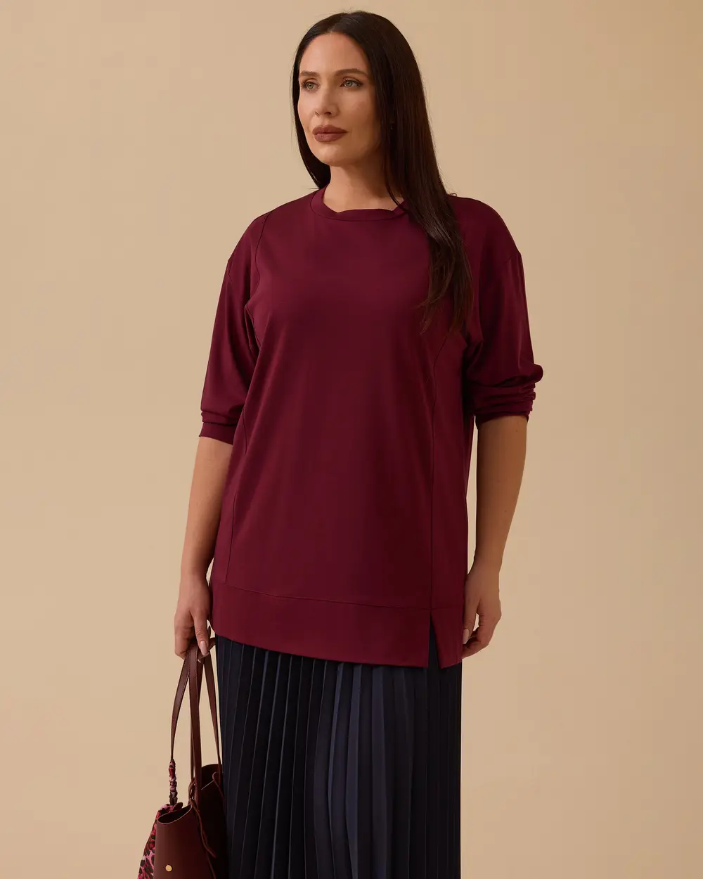 Büyük Beden Uzun Kollu Basic Tunik