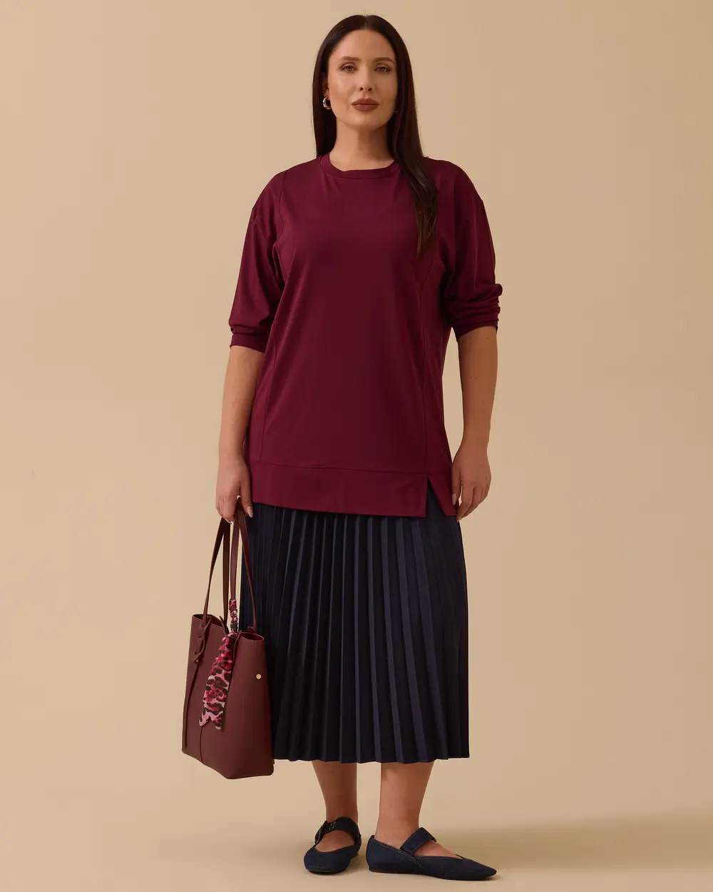 Büyük Beden Uzun Kollu Basic Tunik