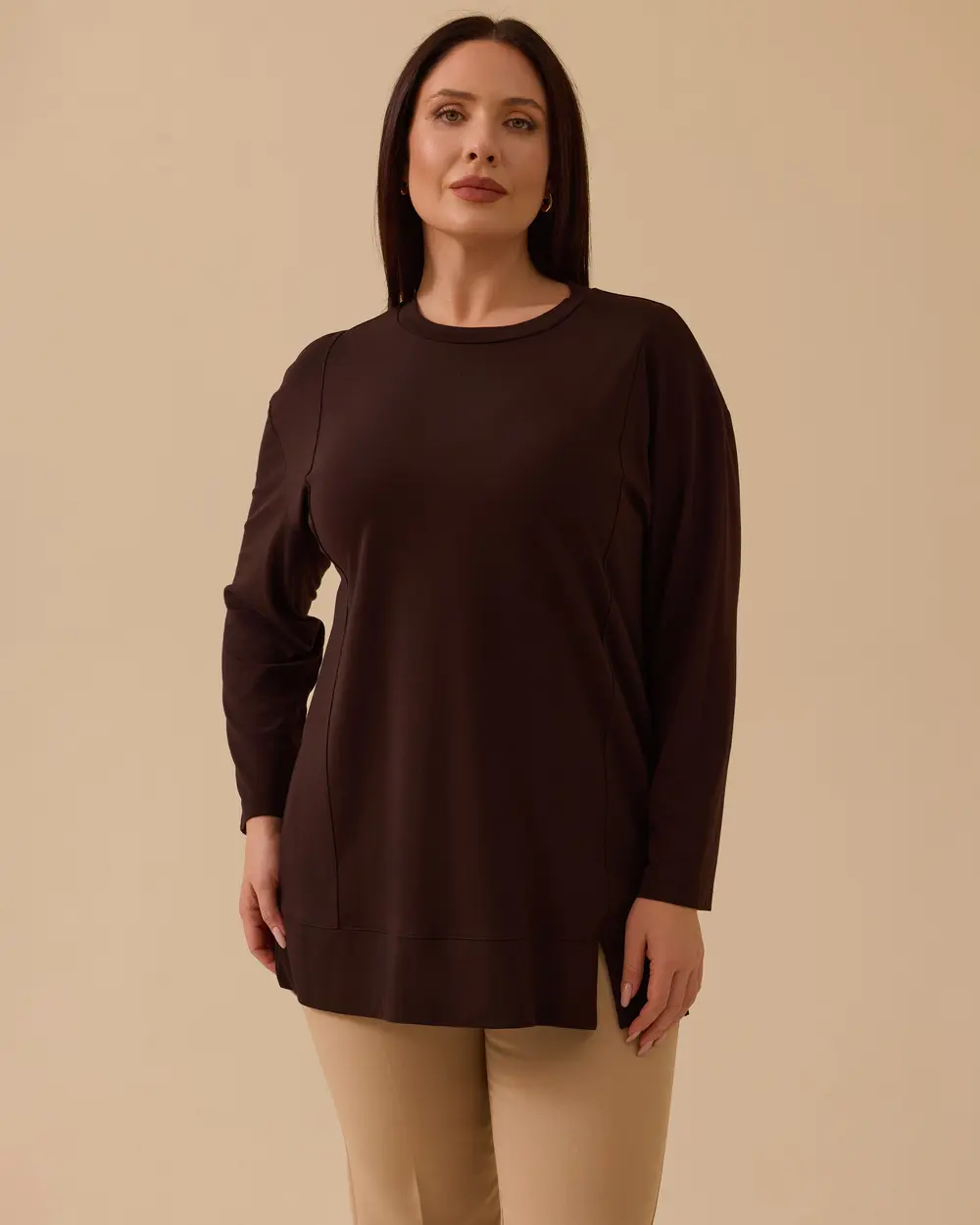 Büyük Beden Uzun Kollu Basic Tunik