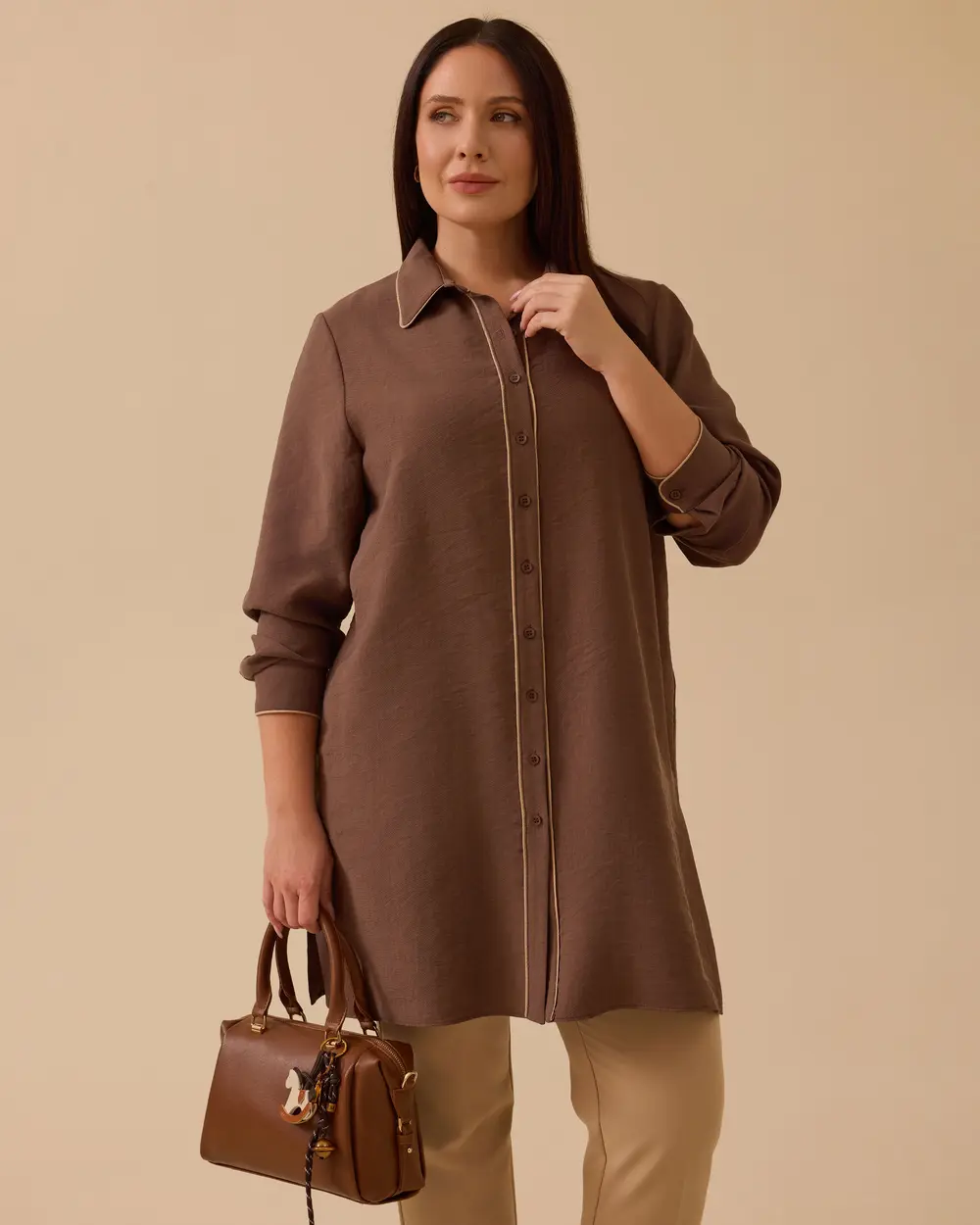 Büyük Beden Biyeli Basic Tunik