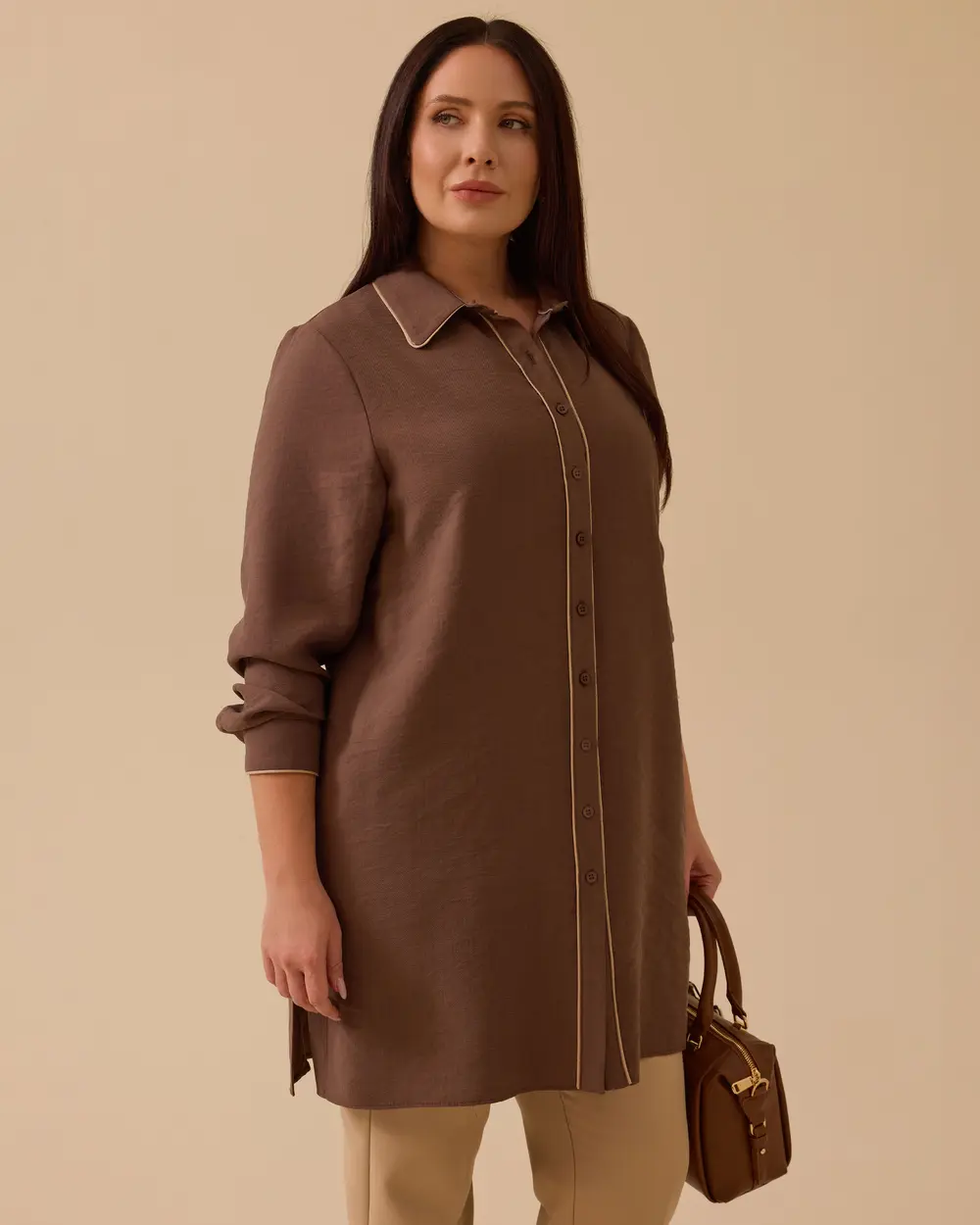 Büyük Beden Biyeli Basic Tunik