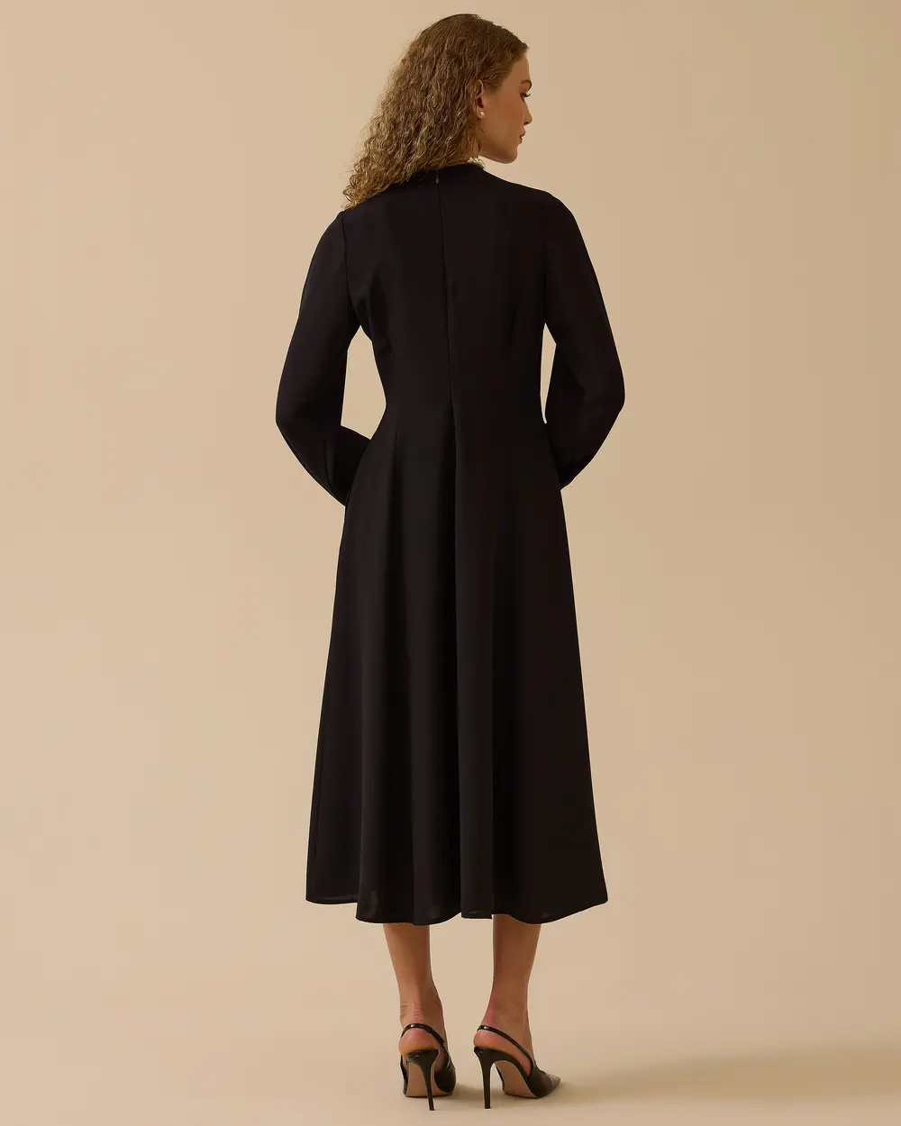 Düğme Detaylı Kruvaze Elbise