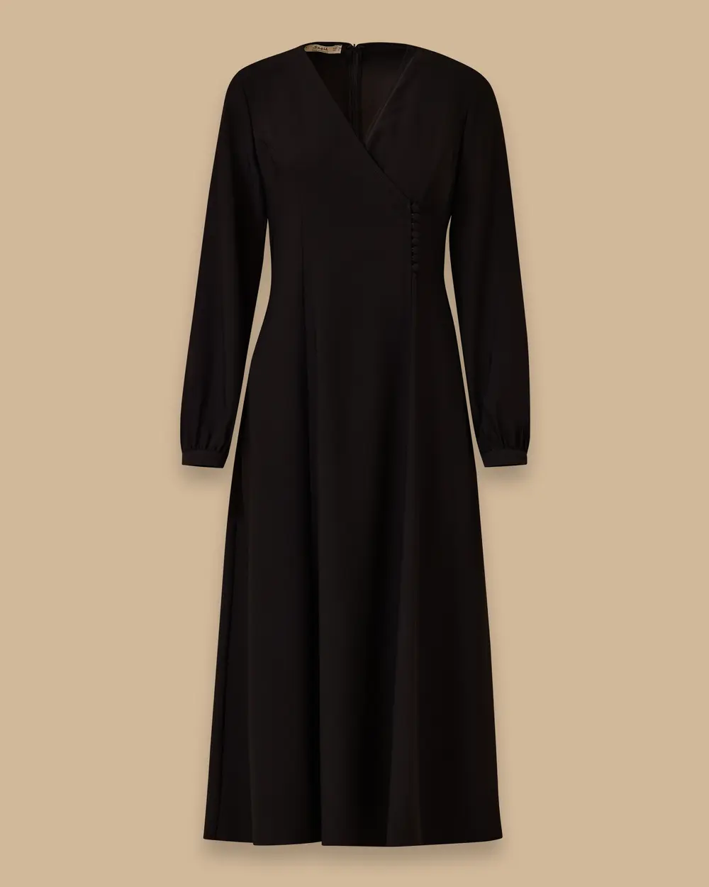 Düğme Detaylı Kruvaze Elbise