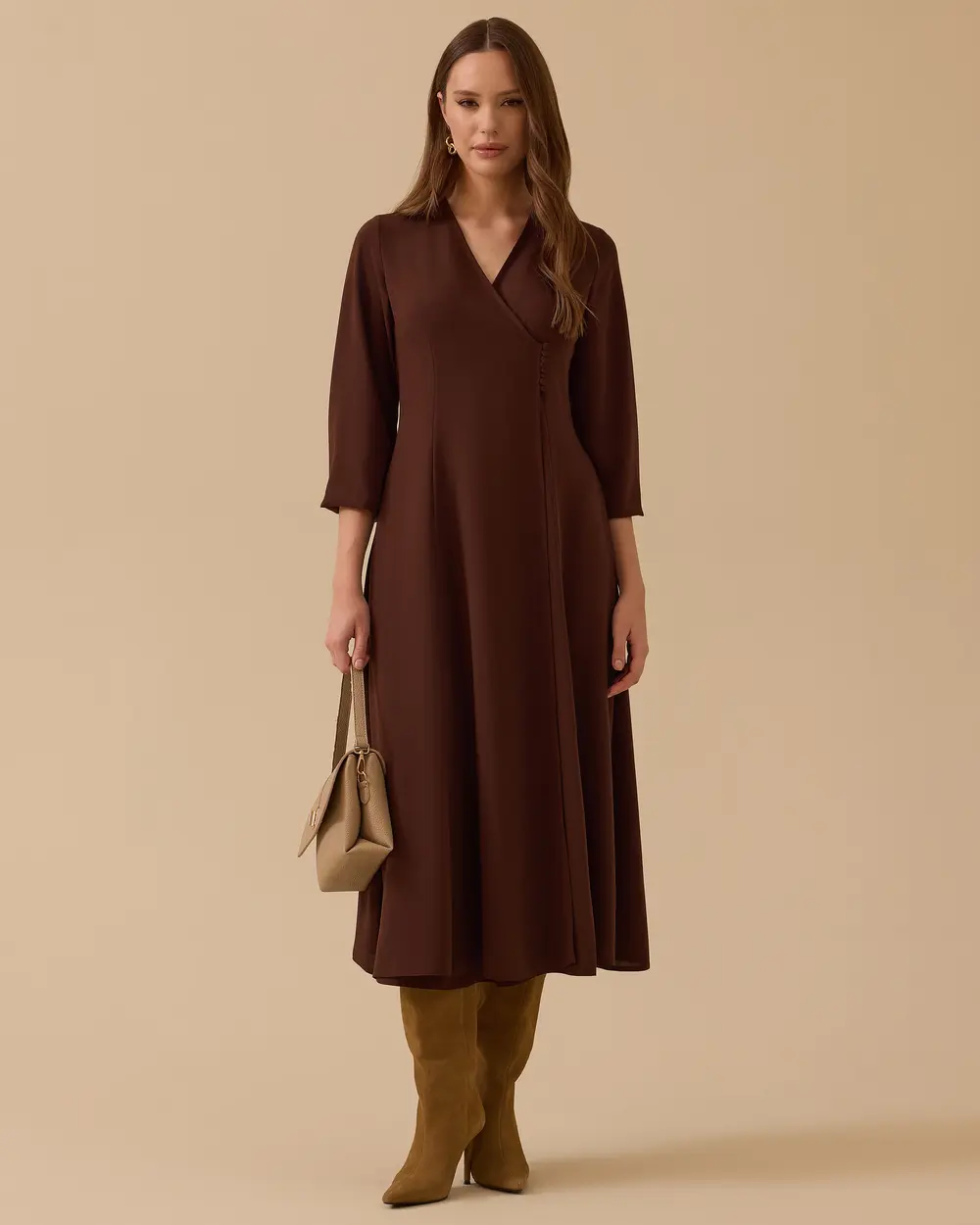 Double-breasted Dress with Button Detail