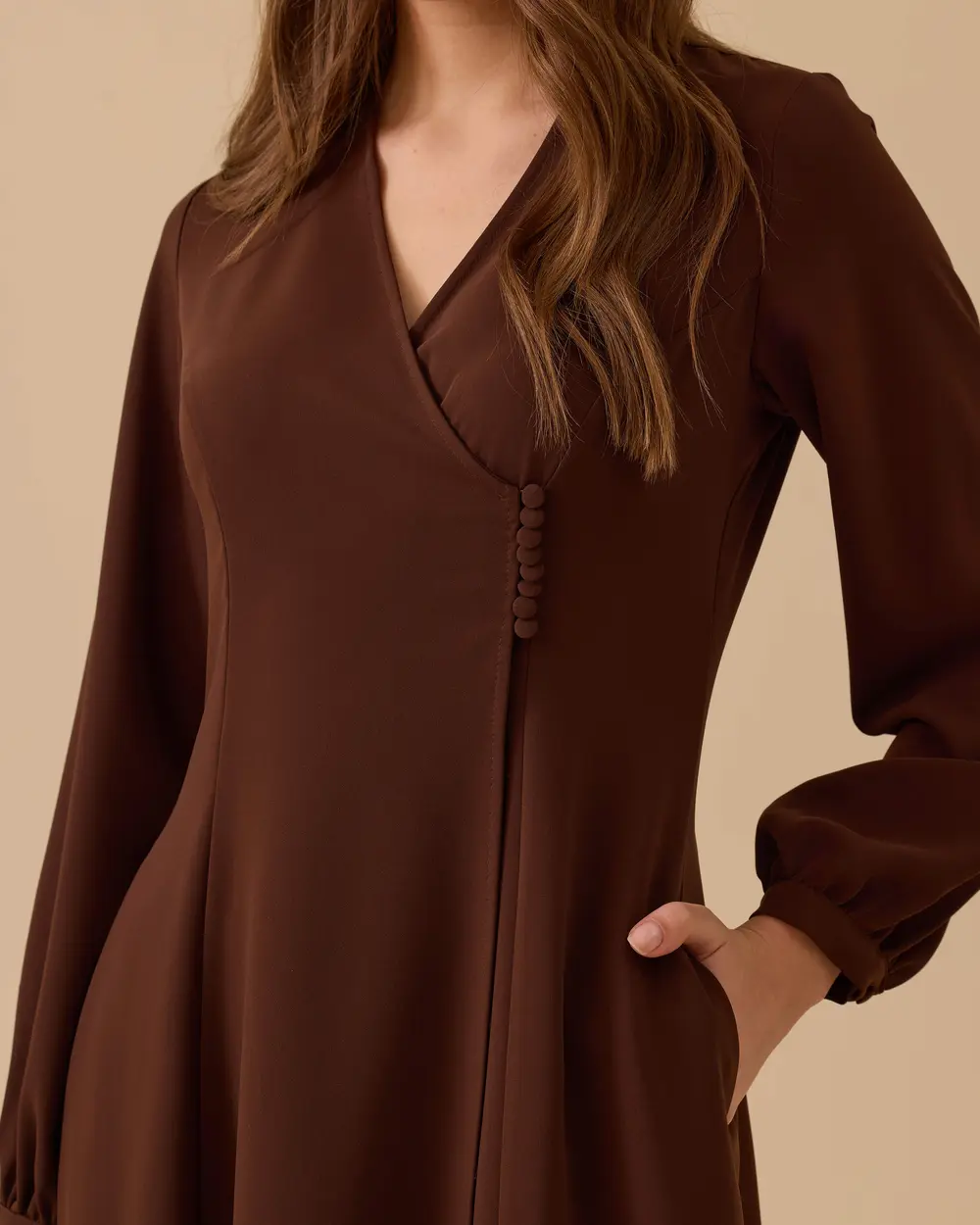 Double-breasted Dress with Button Detail