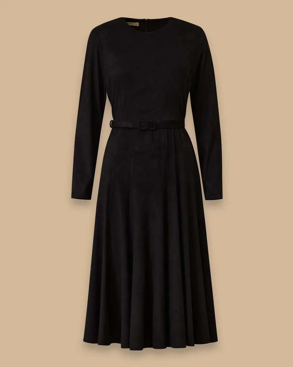 Kemerli Süet Kloş Elbise