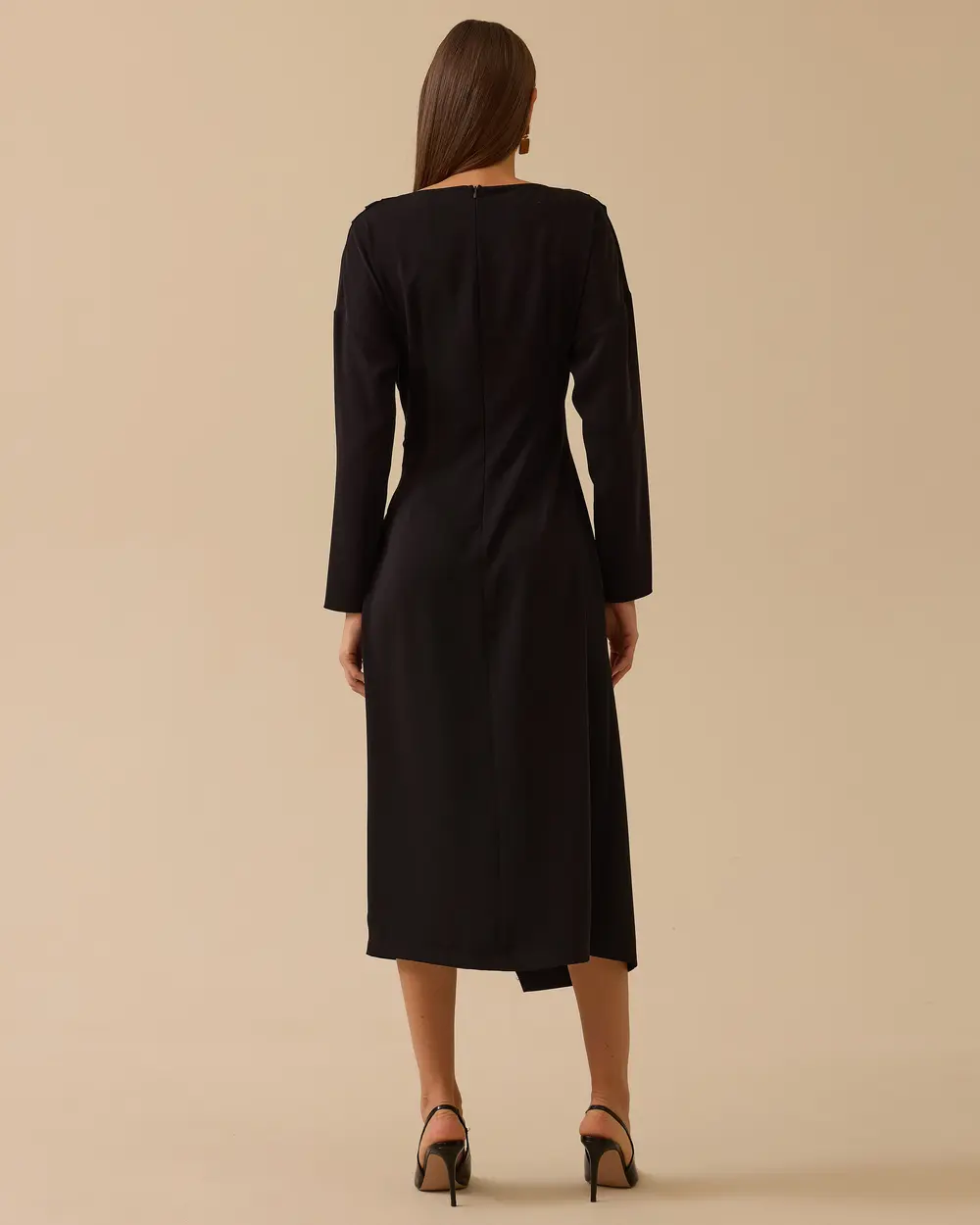 Metal Buckle Midi Dress