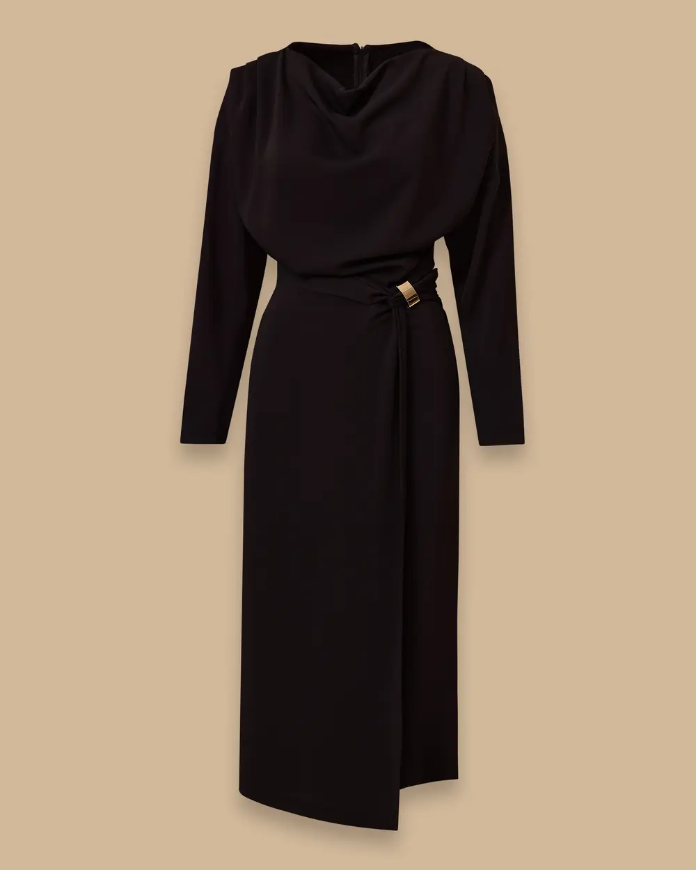 Metal Buckle Midi Dress