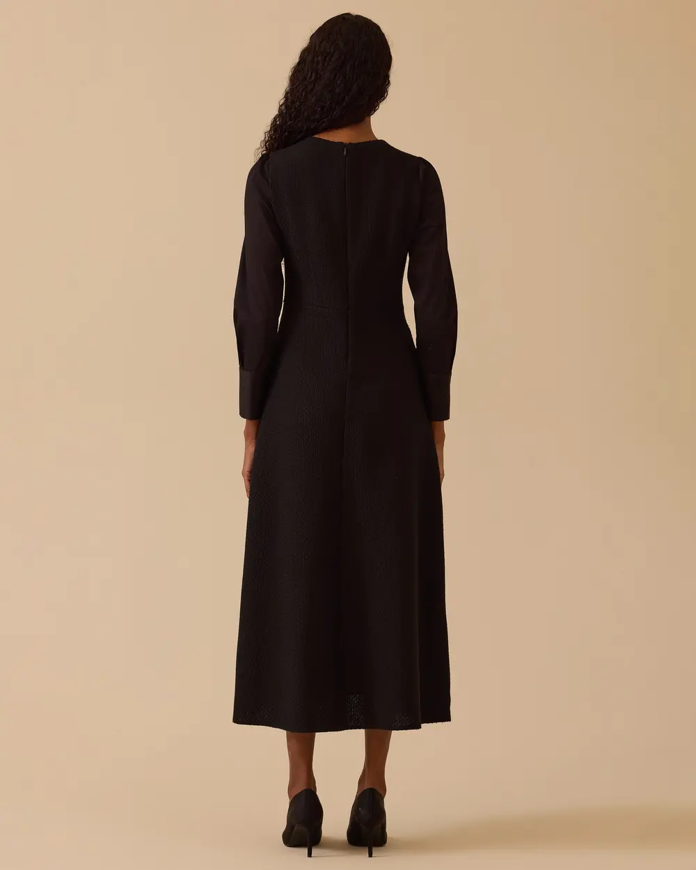 Düğme Detaylı Midi Tüvit Elbise