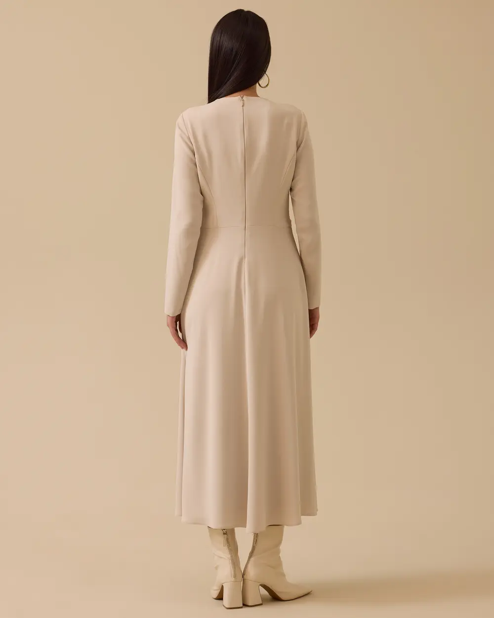 Crepe Dress with Metal Accessories