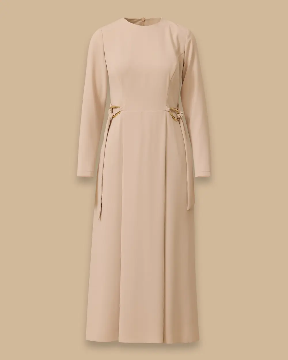 Crepe Dress with Metal Accessories