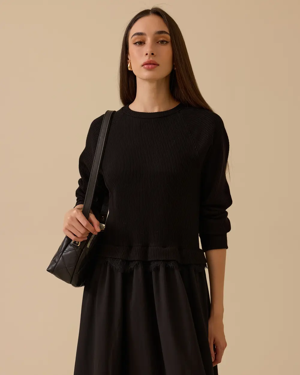 Lace Detailed Two Piece Look Dress