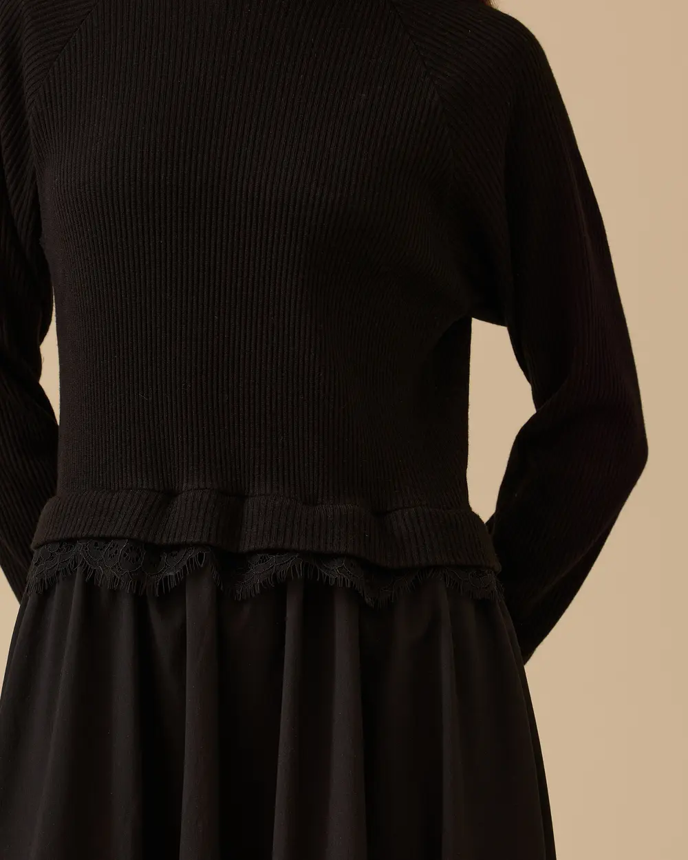 Lace Detailed Two Piece Look Dress