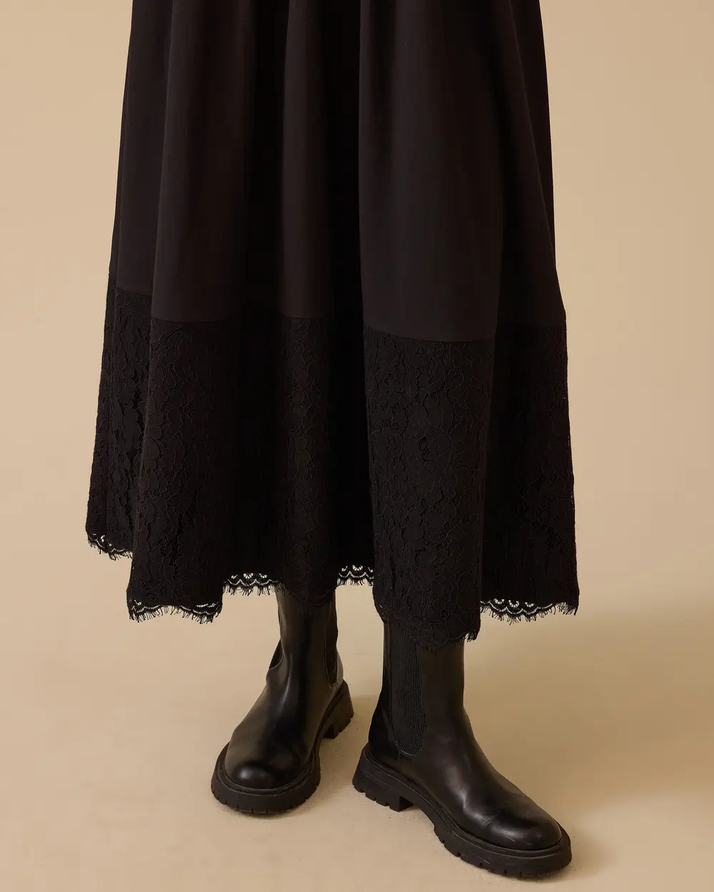 Lace Detailed Two Piece Look Dress