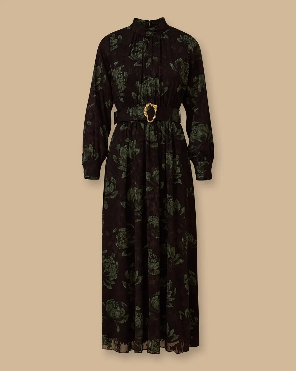 Kemerli Pile Detaylı Elbise