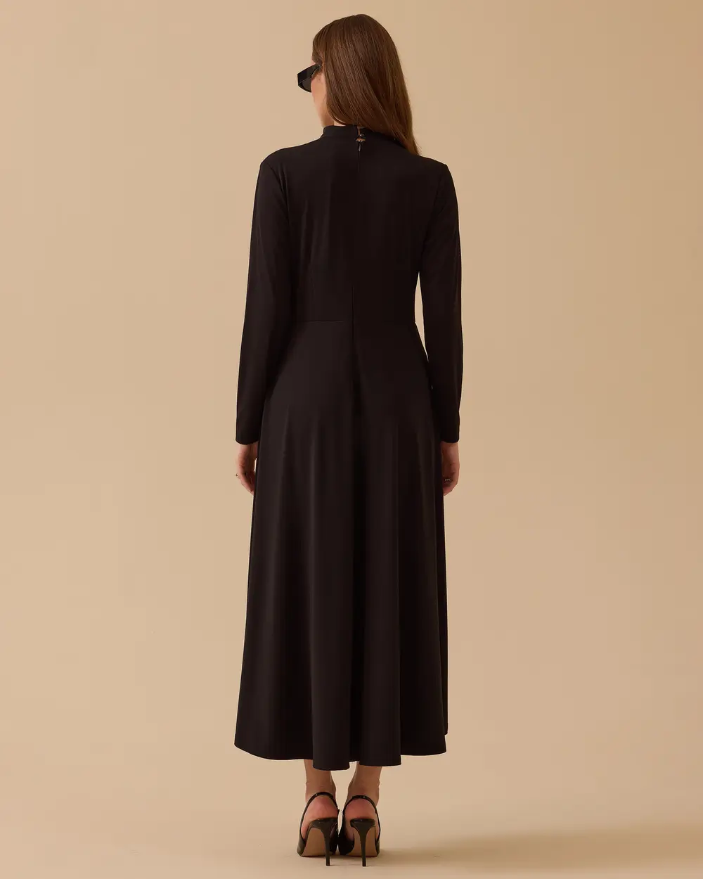 Omuz Büzgülü Kloş Elbise