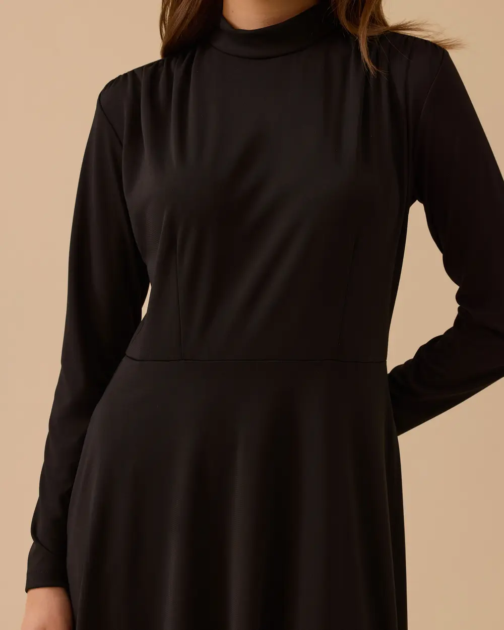 Omuz Büzgülü Kloş Elbise