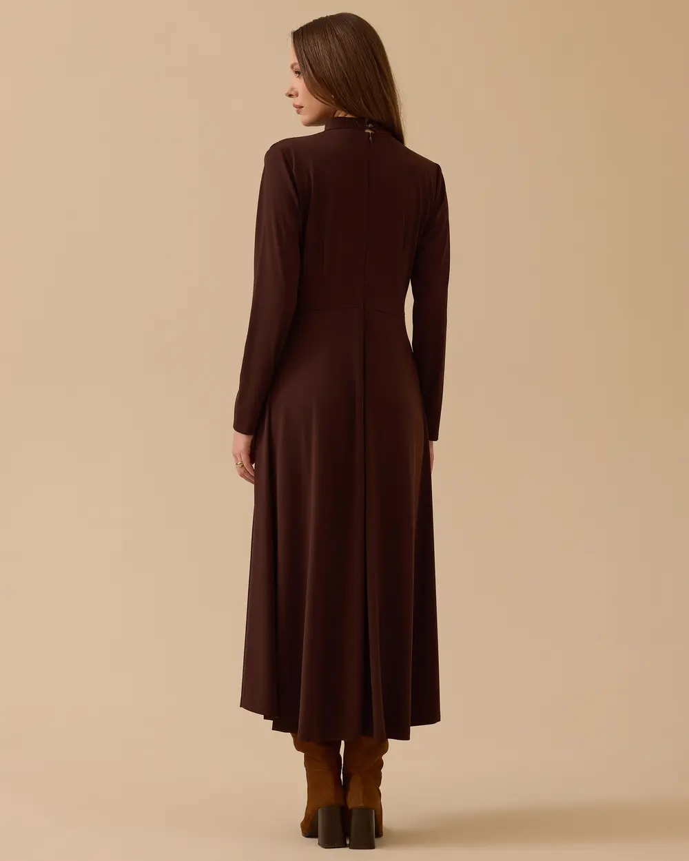 Omuz Büzgülü Kloş Elbise