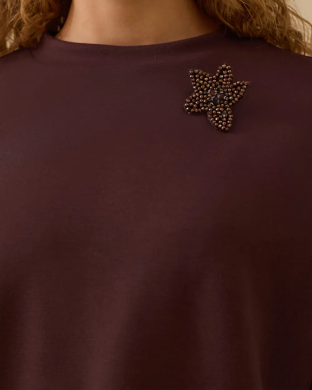 Taş Detaylı Suni Deri Pliseli Midi Elbise