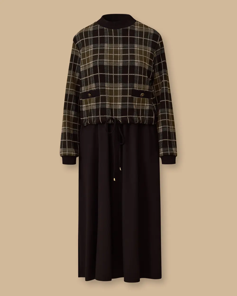 Plaid Patterned Double Fabric Dress