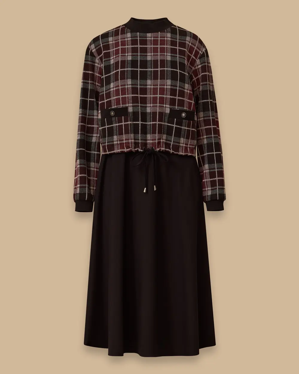 Plaid Patterned Double Fabric Dress