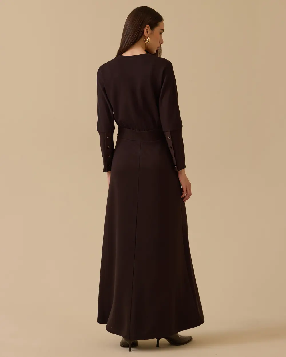 Button Detailed Straight Cut Dress