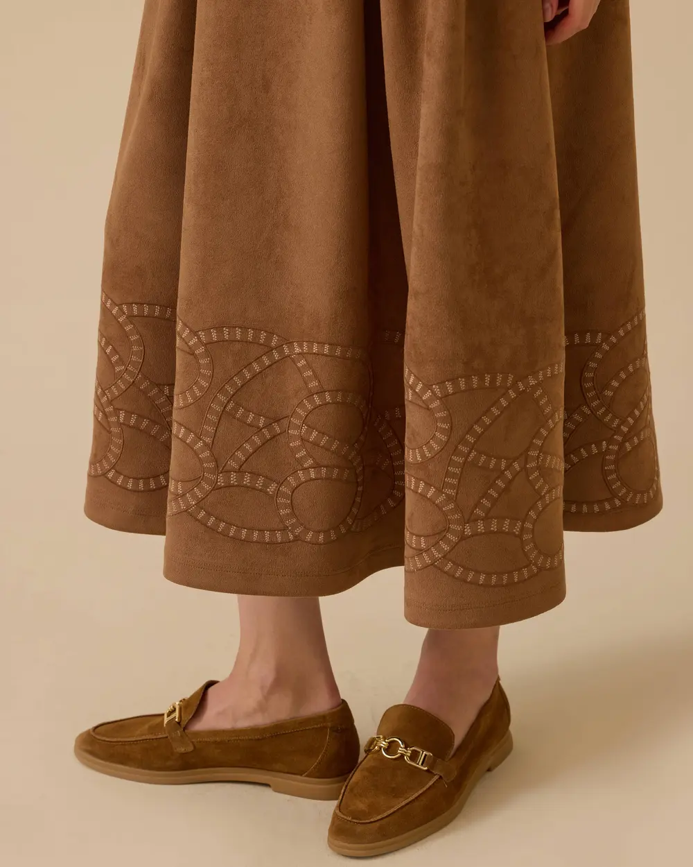 V Yaka Süet Jile Elbise