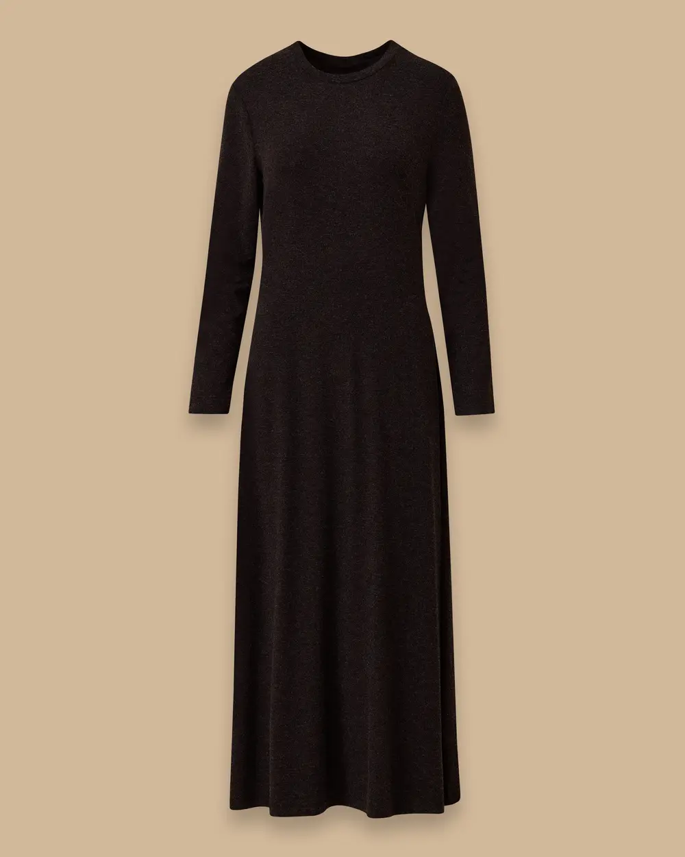 Yuvarlak Yaka Uzun Basic Elbise