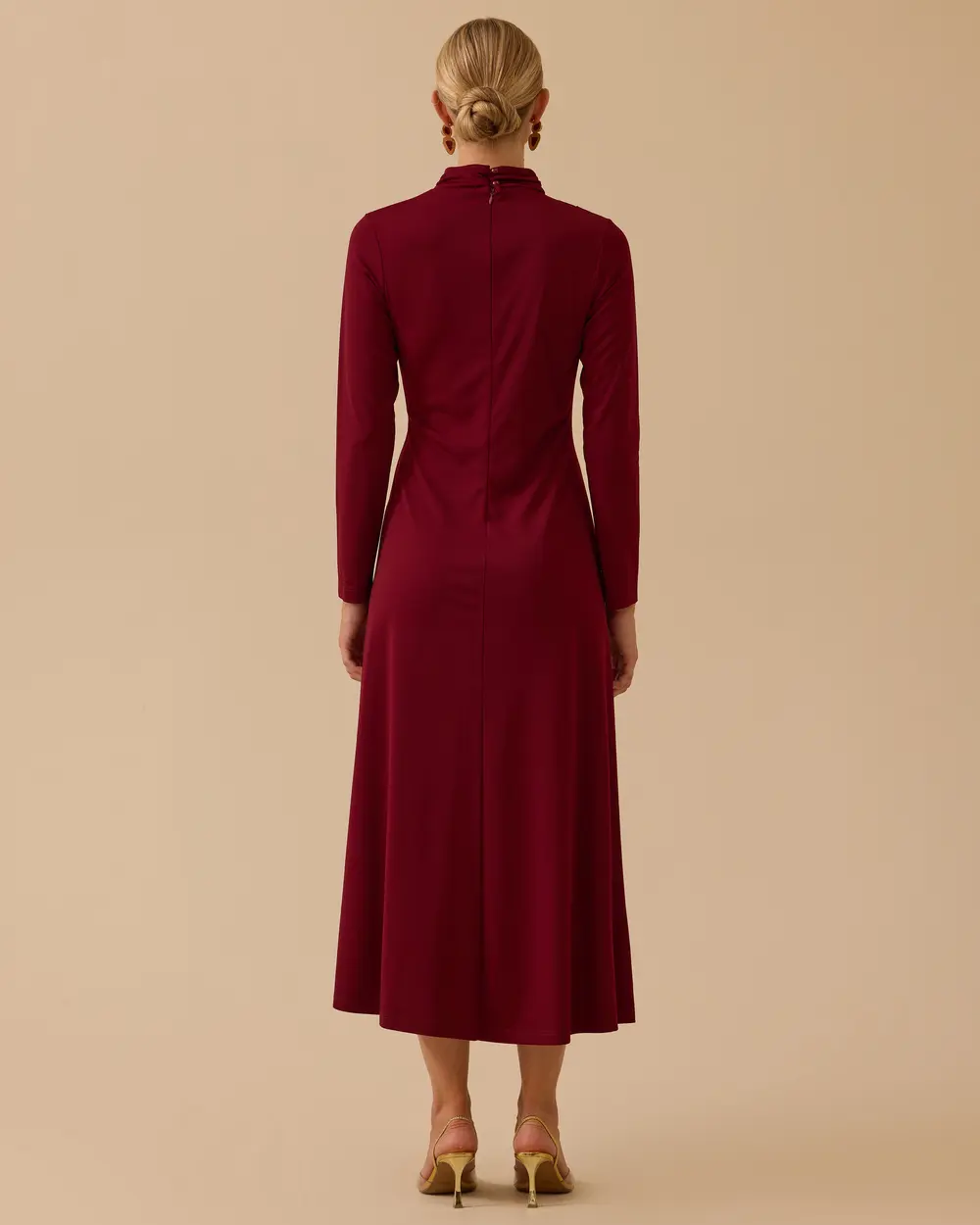 Metal Aksesuarlı Drapeli Elbise