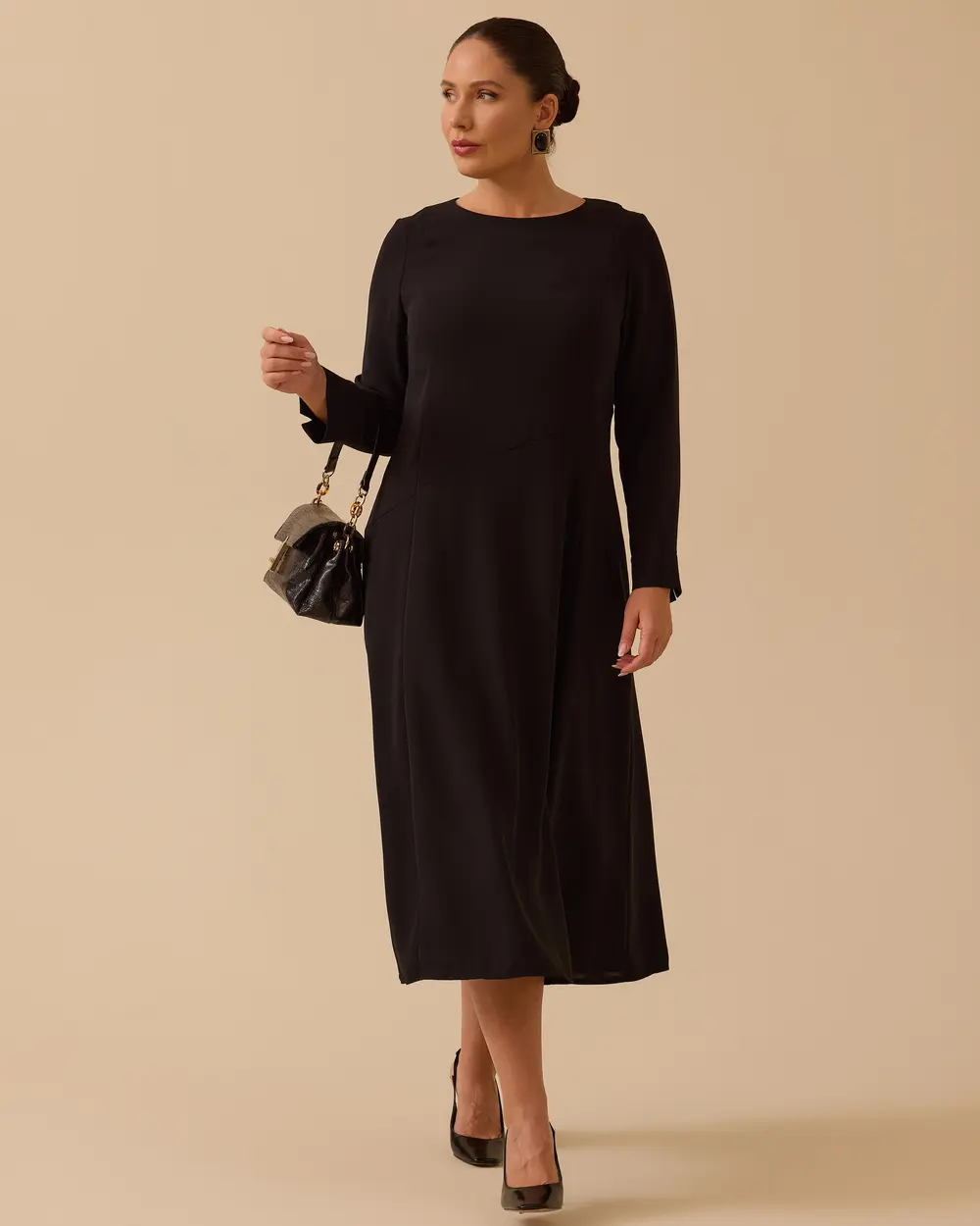Büyük Beden Basic Midi Elbise