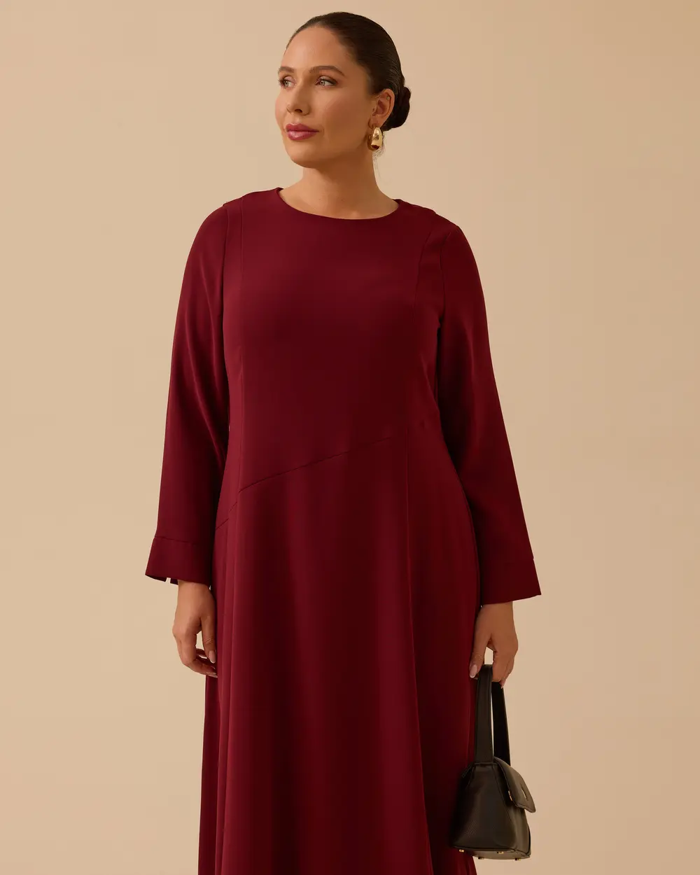 Büyük Beden Basic Midi Elbise