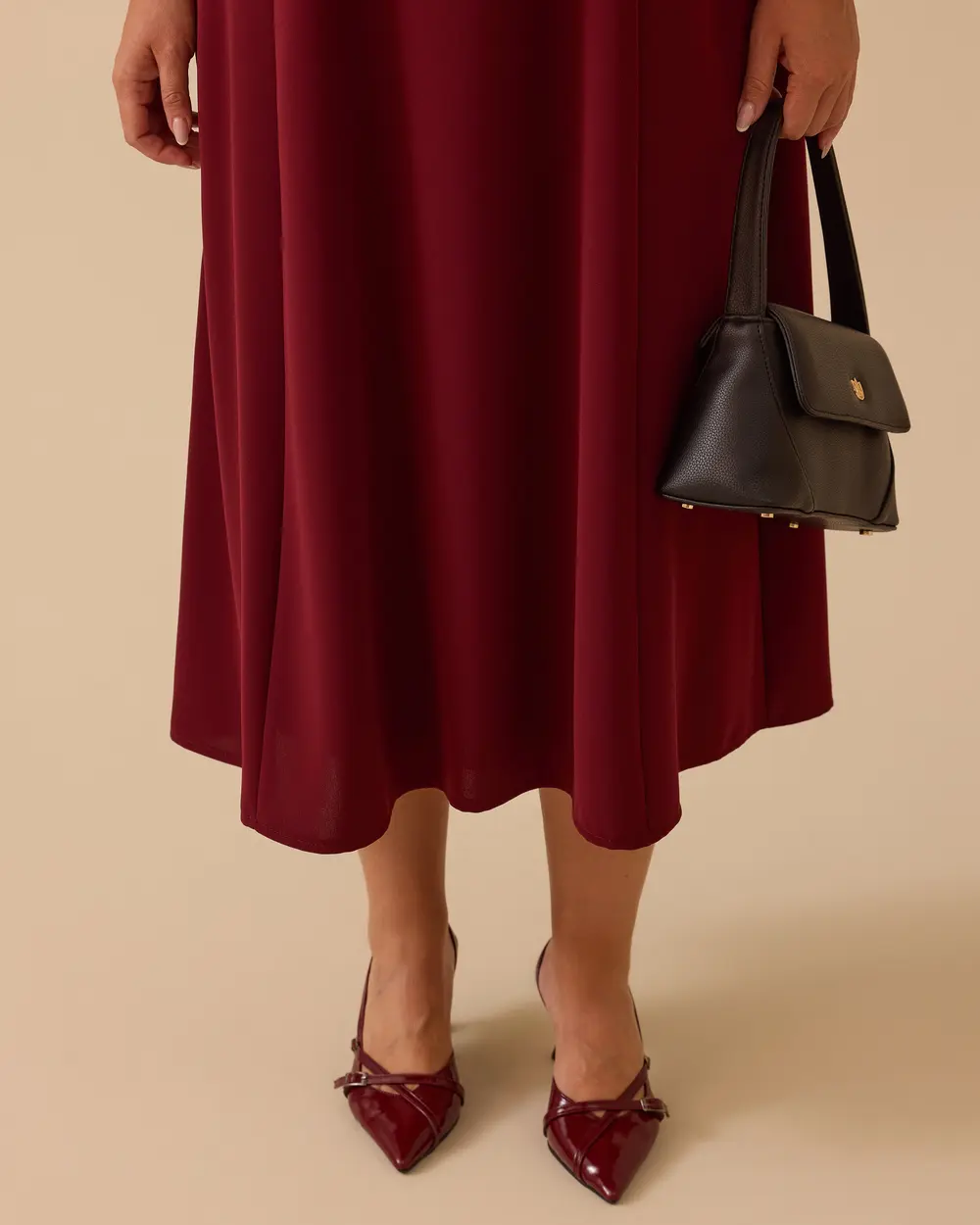 Büyük Beden Basic Midi Elbise