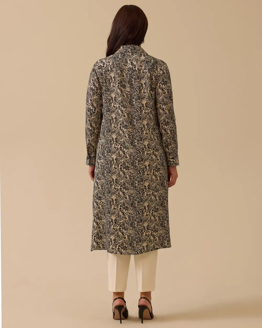 Büyük Beden Desenli Cep Detaylı Elbise