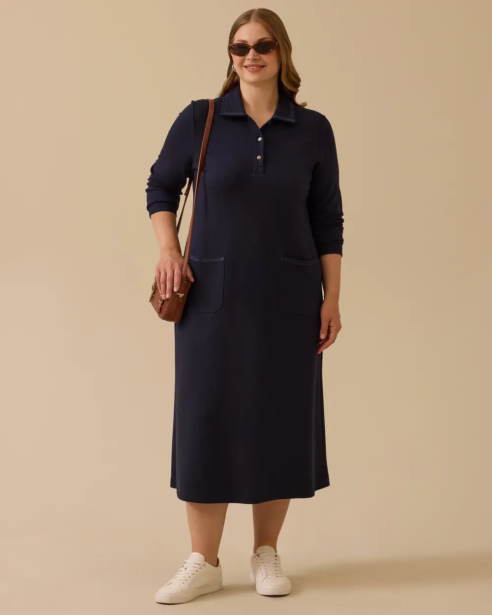 Büyük Beden Cep Detaylı Elbise