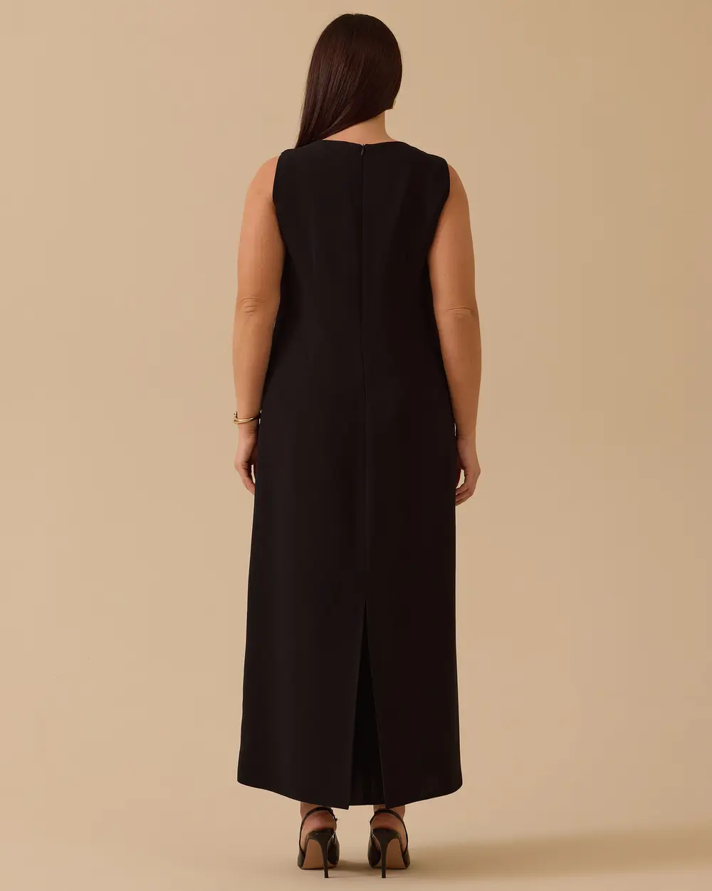 Büyük Beden Kolsuz Jile Elbise