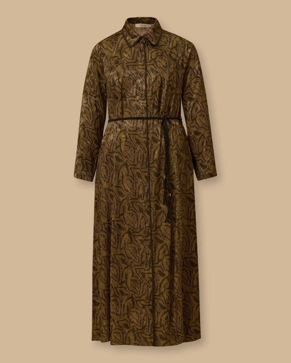 Plus Size Belted Patterned Dress