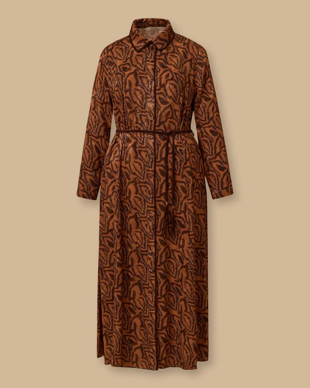 Büyük Beden Kuşaklı Desenli Elbise