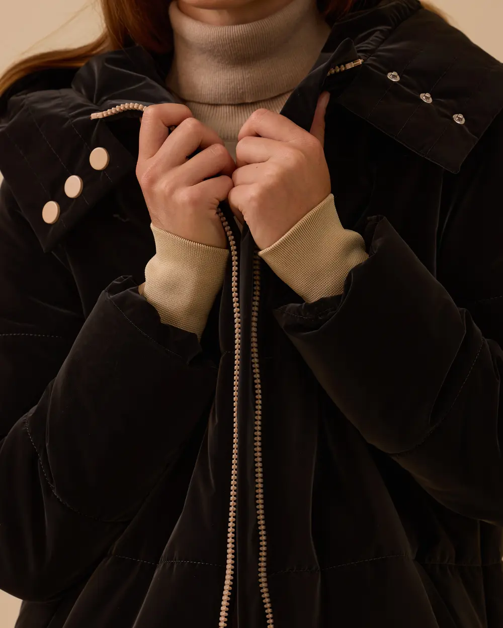 Kapüşonlu Şişme Anorak Kaban