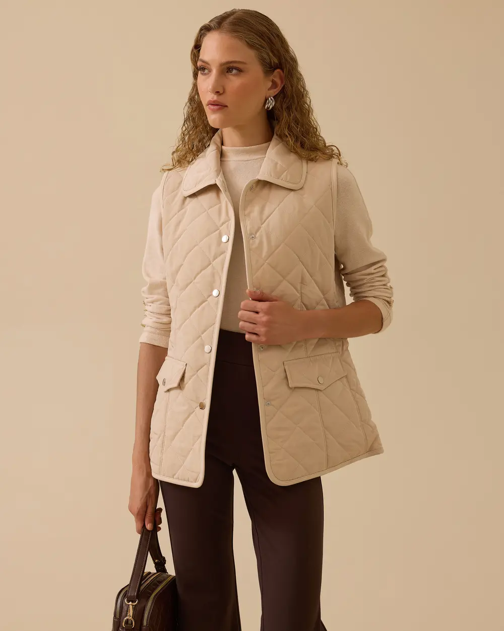 Gömlek Yaka Kapitone Anorak Yelek