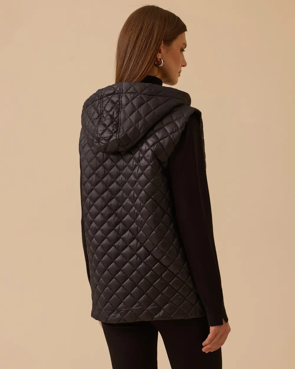 Kapüşonlu Kapitone Anorak Yelek