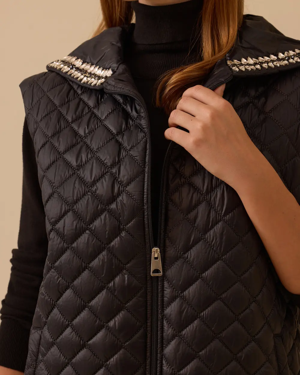 Kapüşonlu Kapitone Anorak Yelek