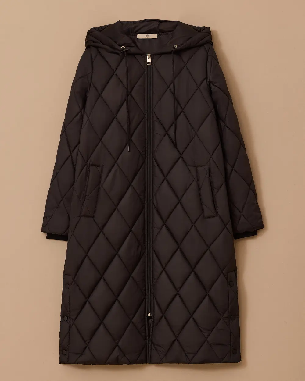 Hooded Long Quilted Anorak Coat